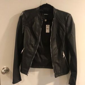 Express black leather jacket